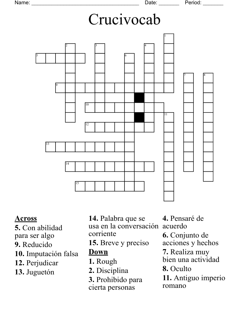 Crucivocab Crossword