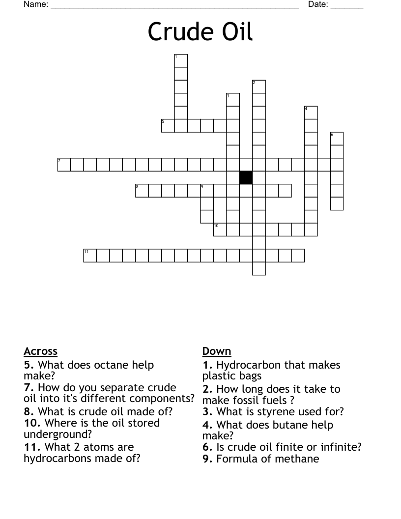 Crude Oil Crossword