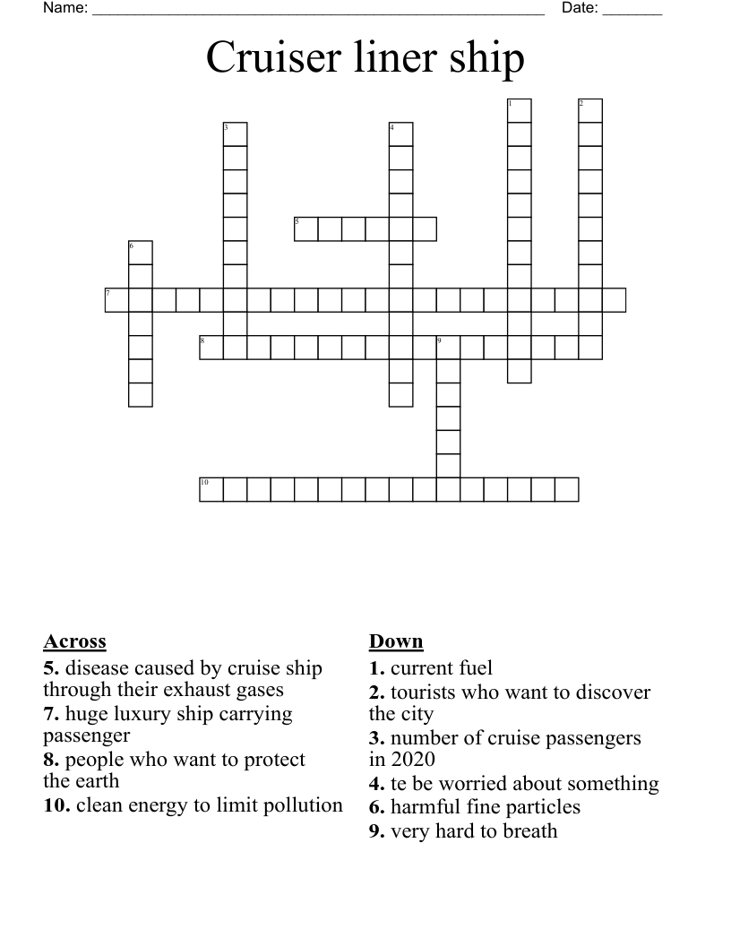 Cruiser liner ship Crossword