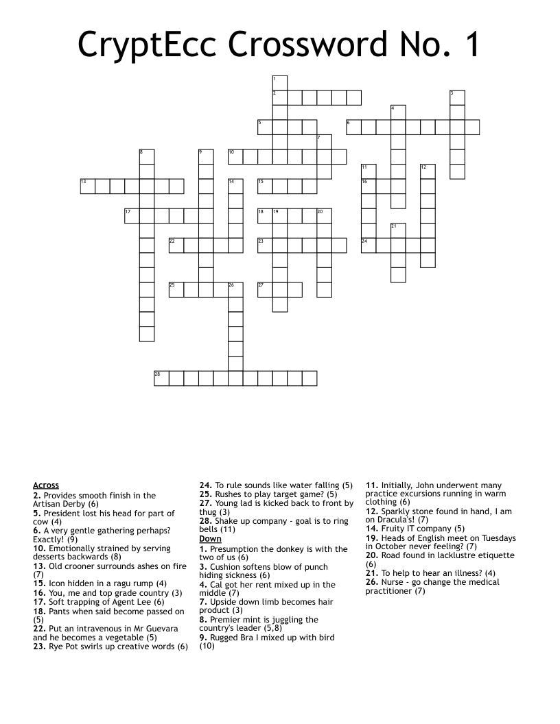 CryptEcc Crossword No. 1