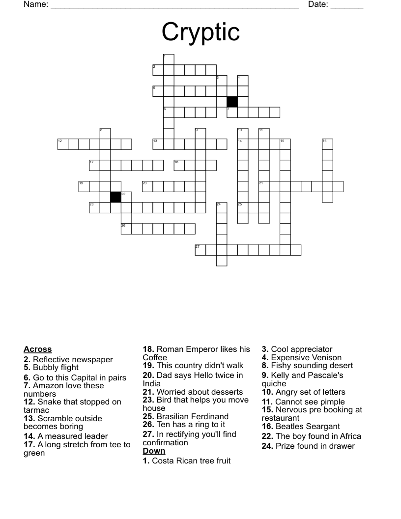 Cryptic Crossword