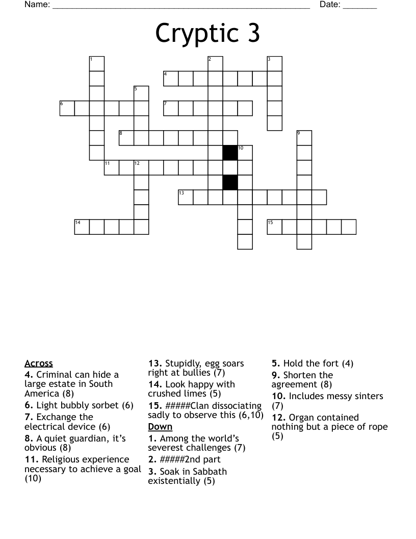 Cryptic 3 Crossword