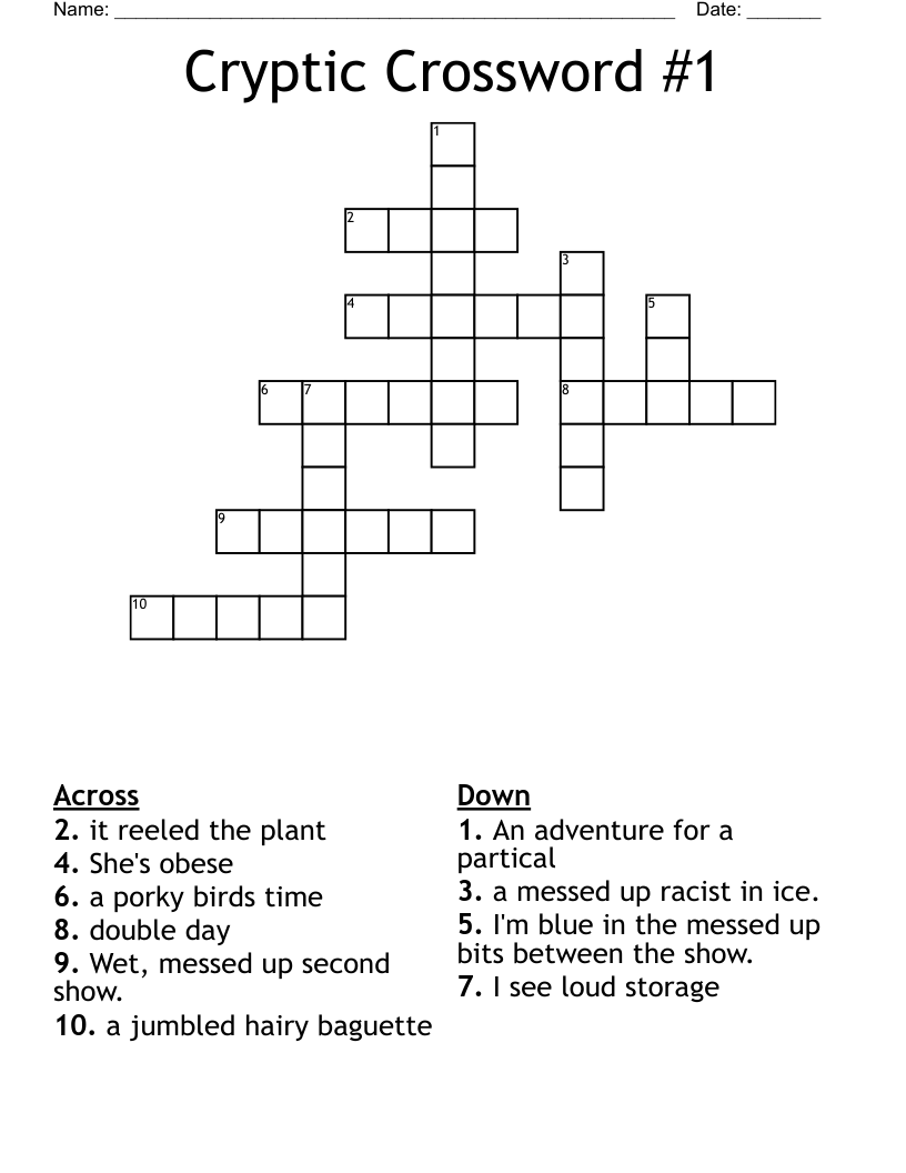 Cryptic Crossword #1