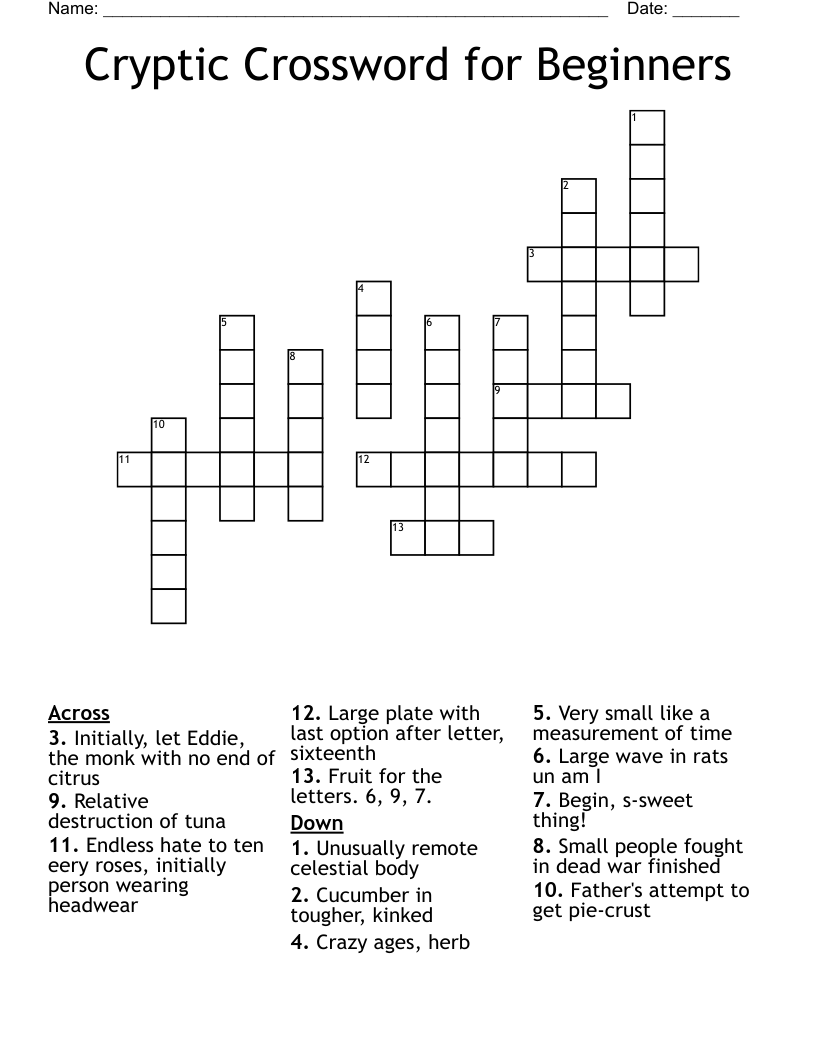 Cryptic Crossword for Beginners