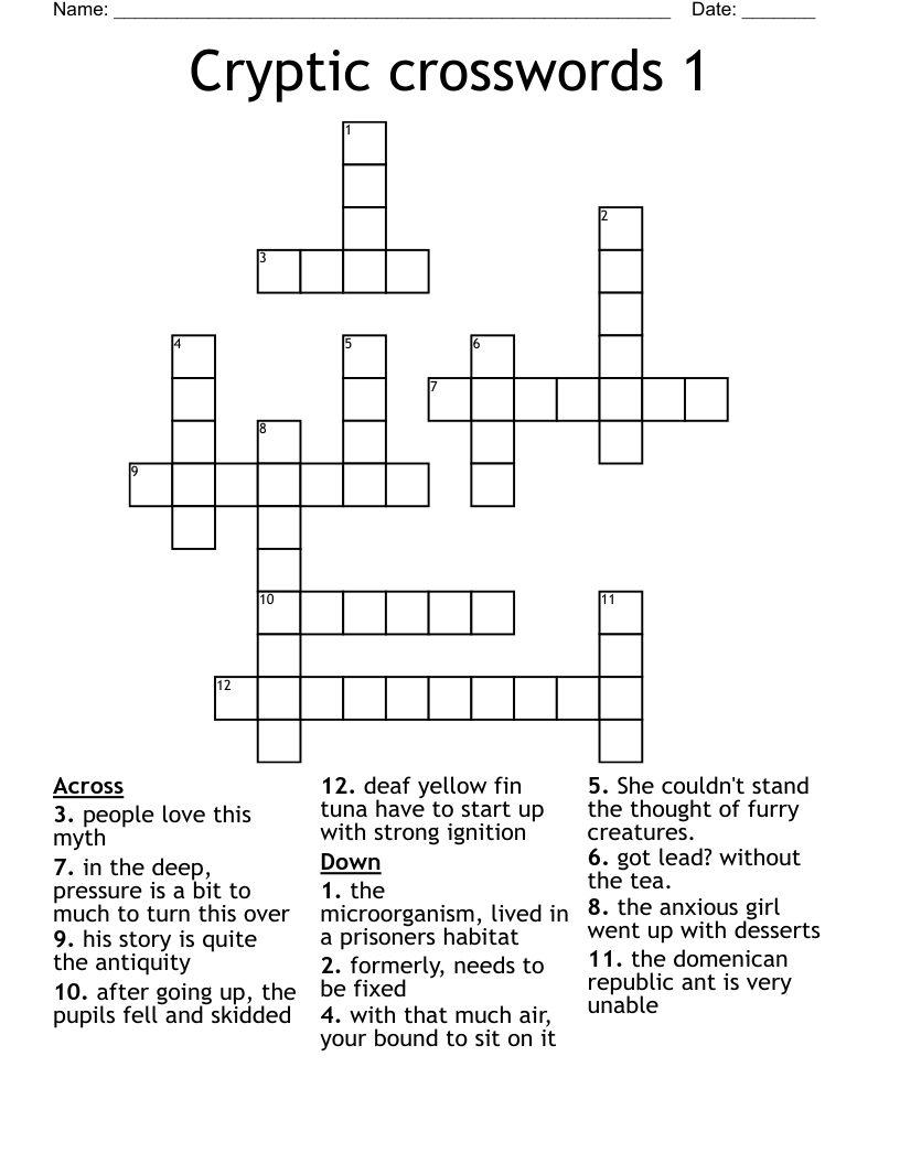 Cryptic crosswords 1