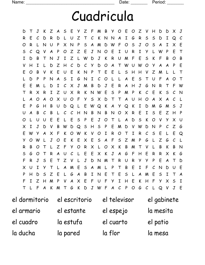 Cuadricula Word Search