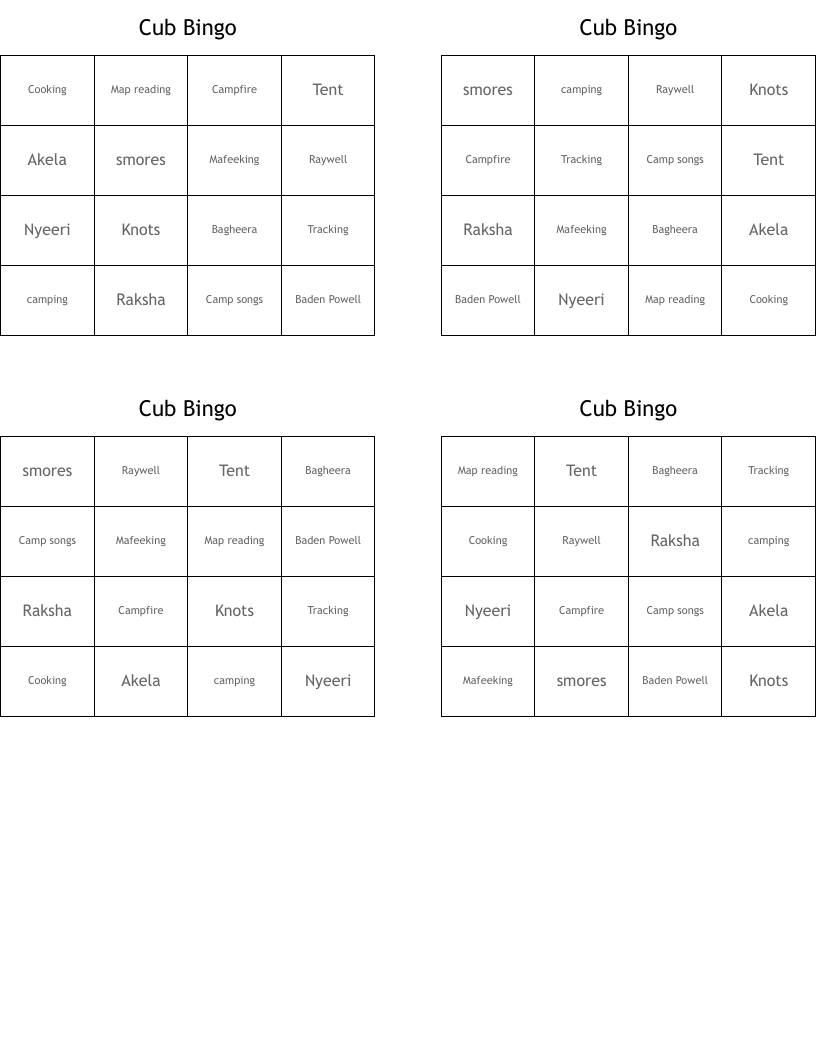 Cub Bingo