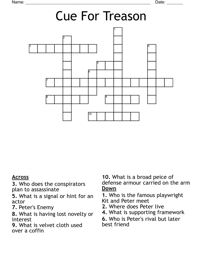 Cue For Treason Crossword
