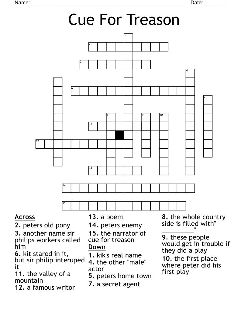 Cue For Treason Crossword
