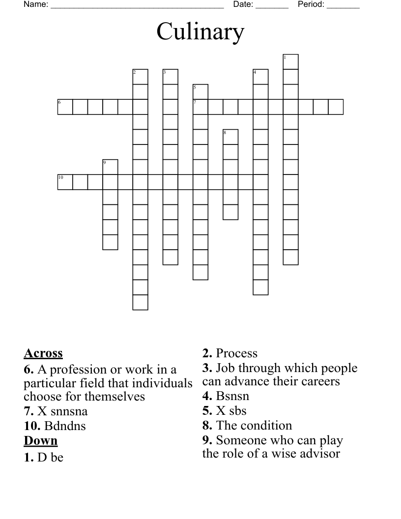Culinary  Crossword