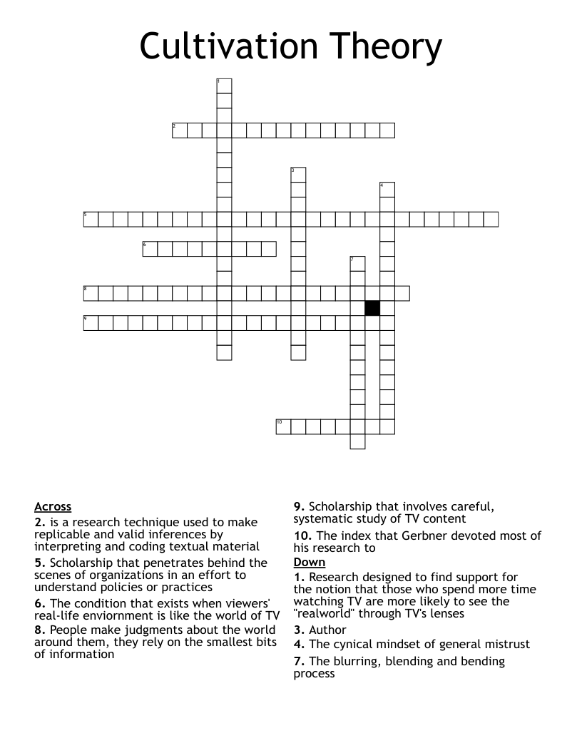 Cultivation Theory     Crossword