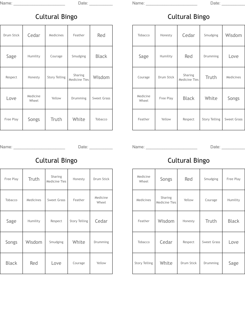 Cultural Bingo