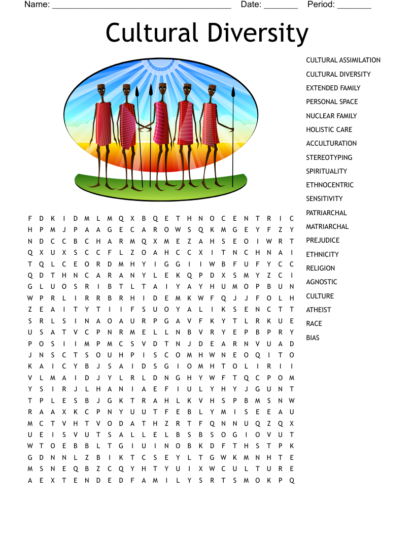 Cultural Diversity Word Search