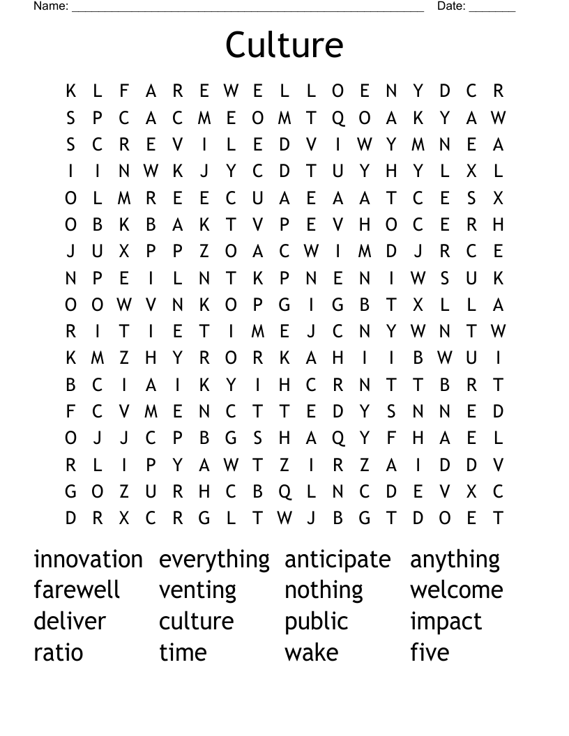 Culture Word Search