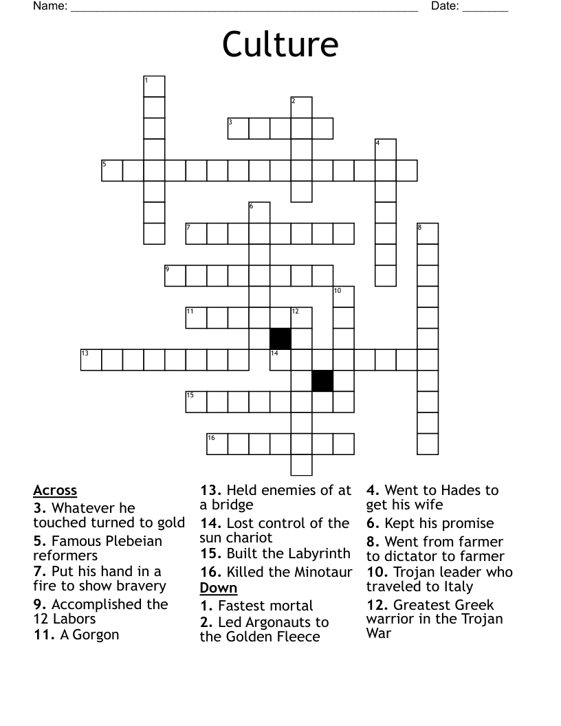 Culture Crossword