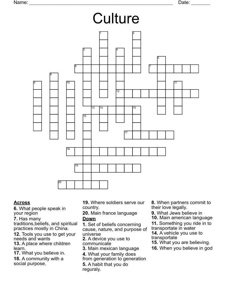 Culture Crossword