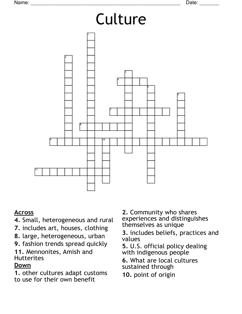 Culture Crossword