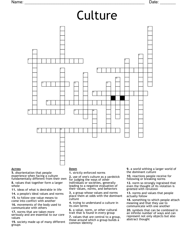 Culture Crossword