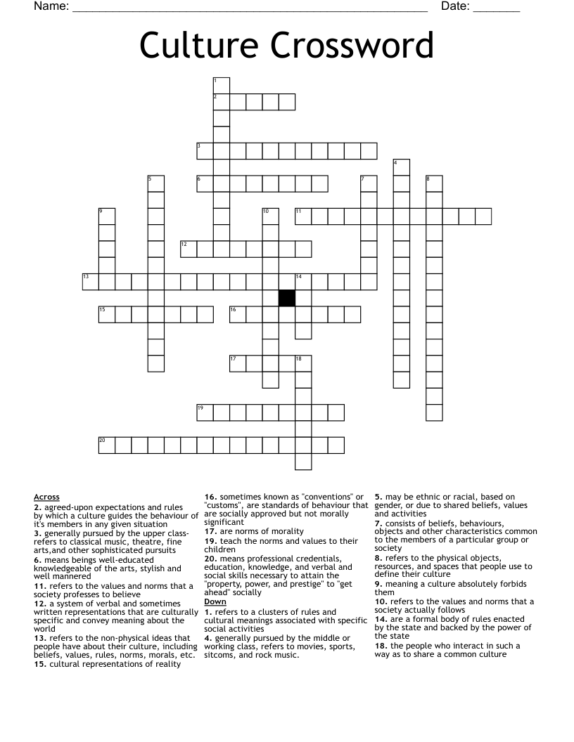 Culture Crossword