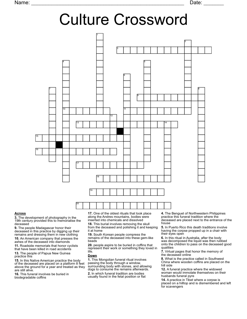 Culture Crossword 