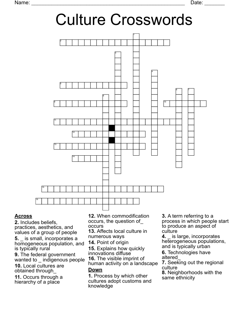 Culture Crosswords 