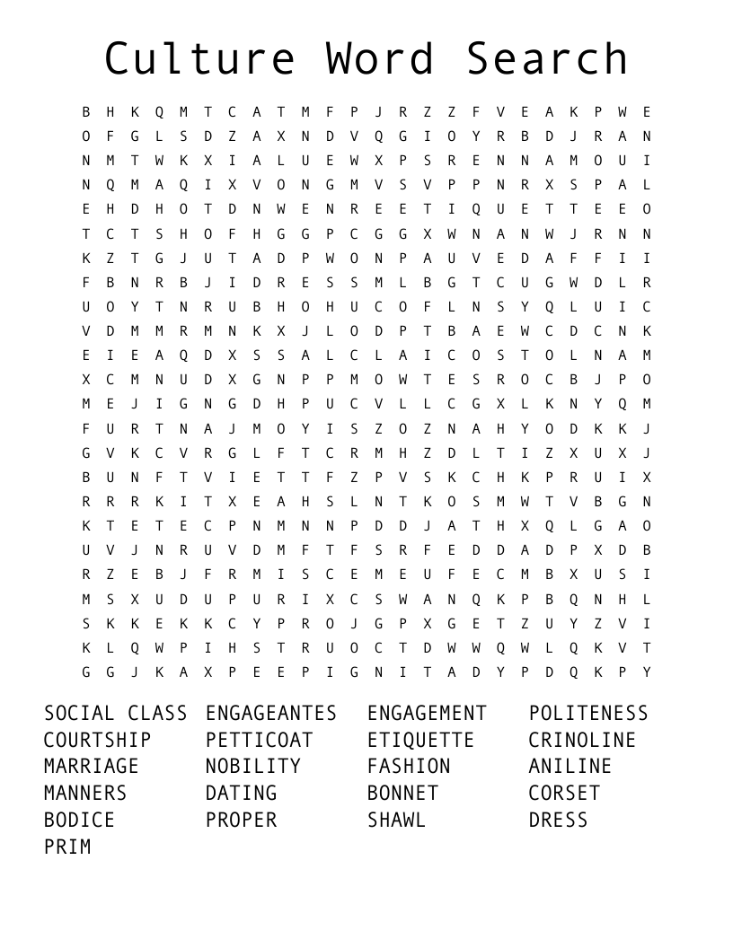 Culture Word Search