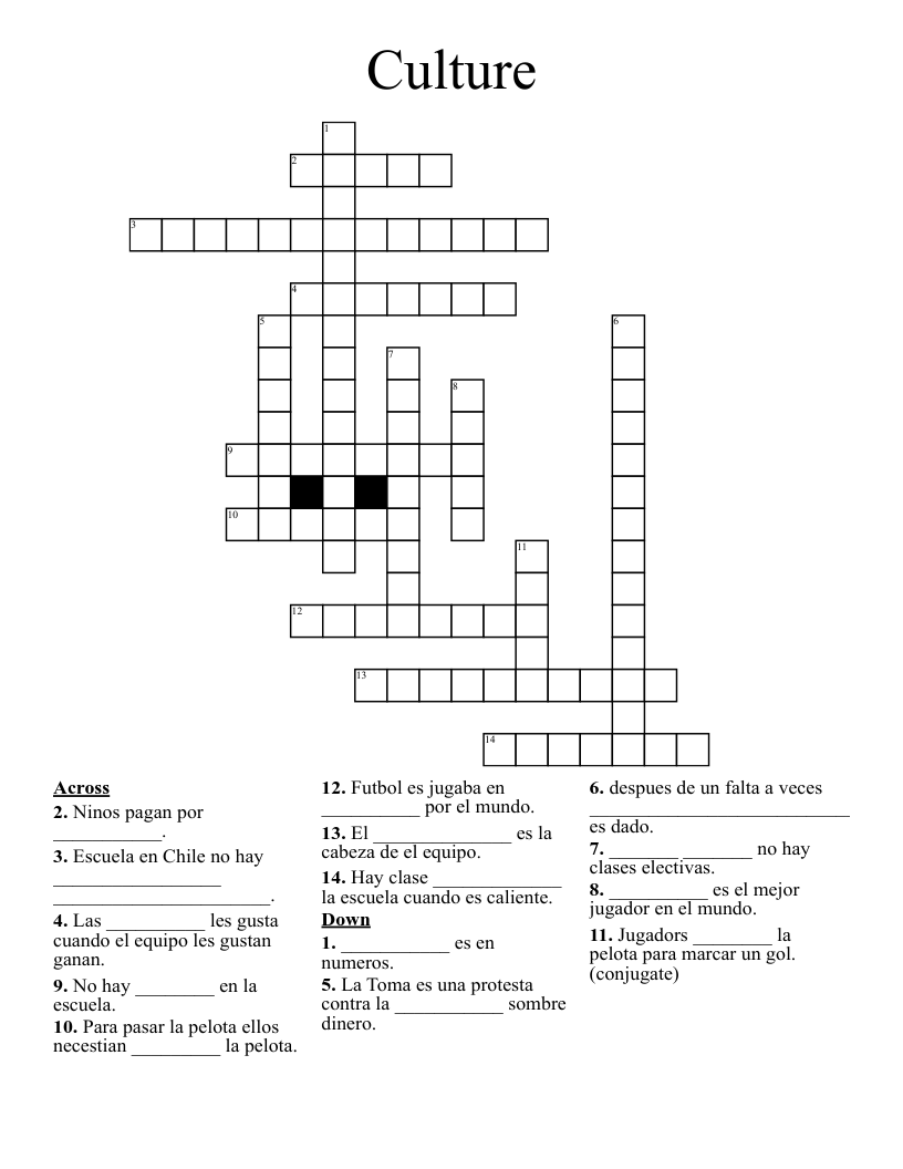 Culture  Crossword
