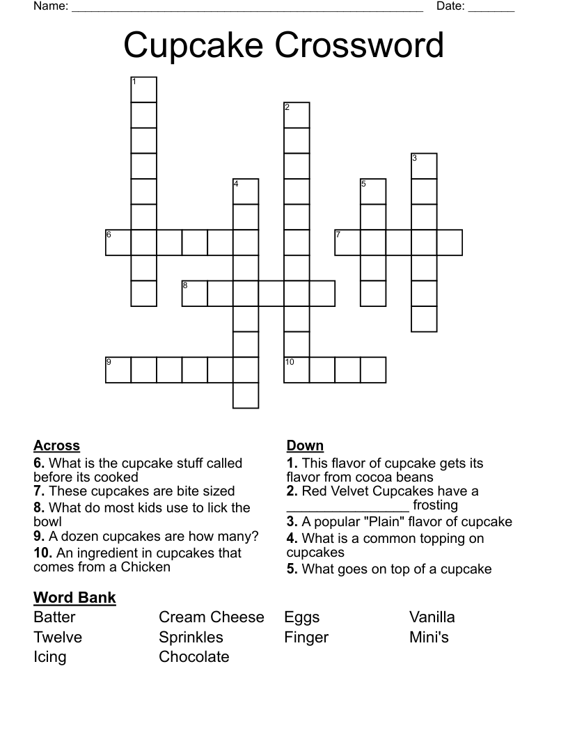Cupcake Crossword