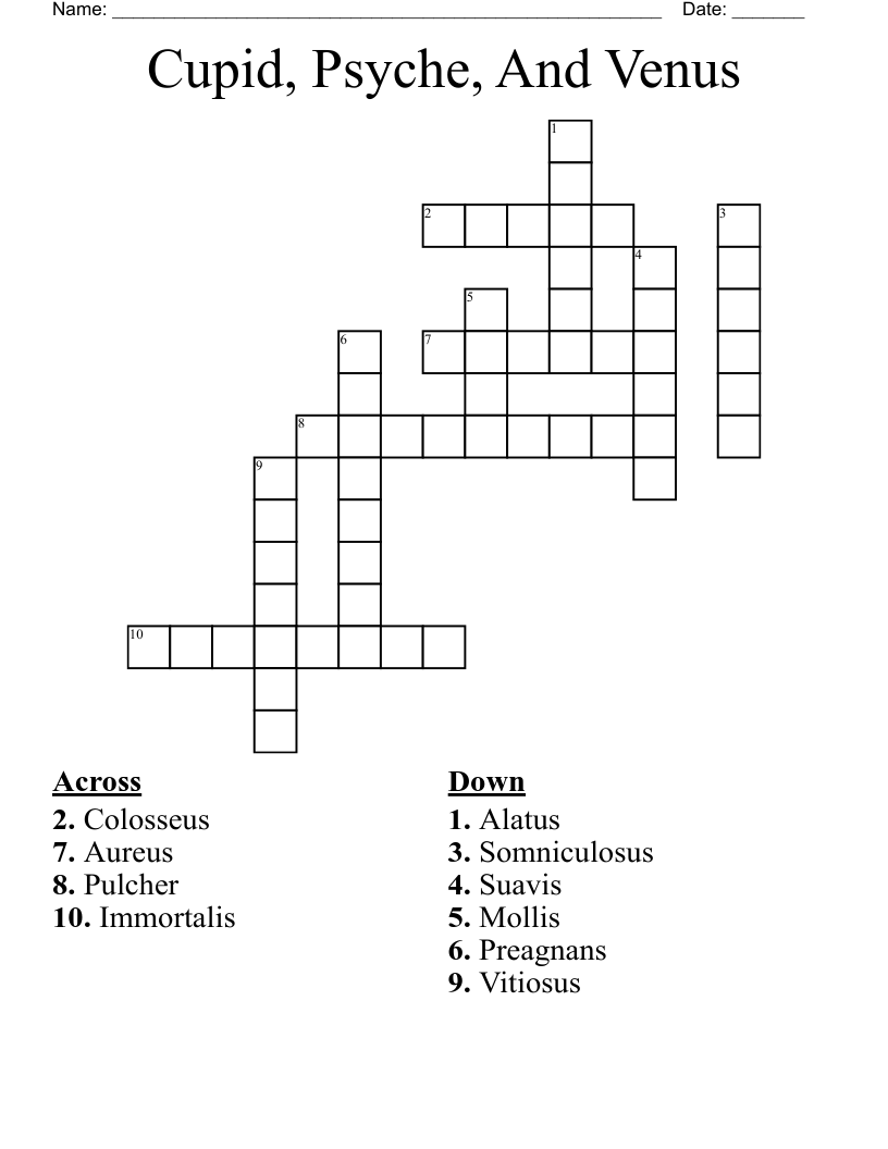Cupid, Psyche, And Venus Crossword
