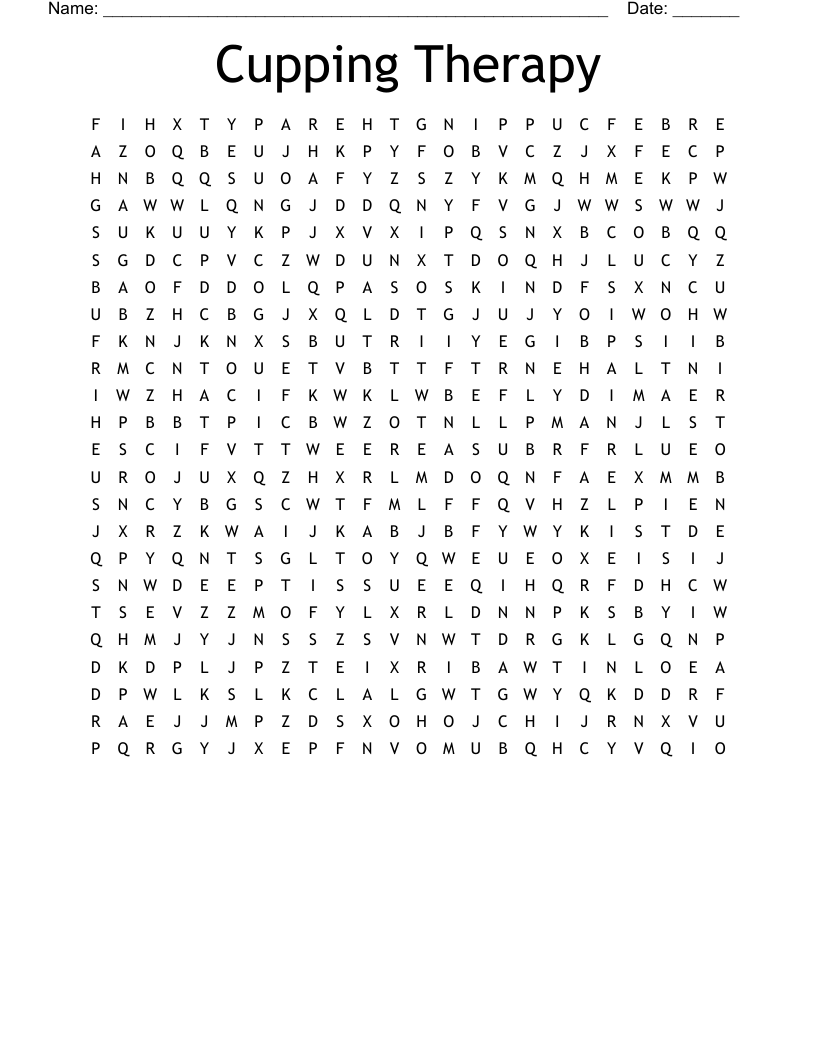 Cupping Therapy Word Search