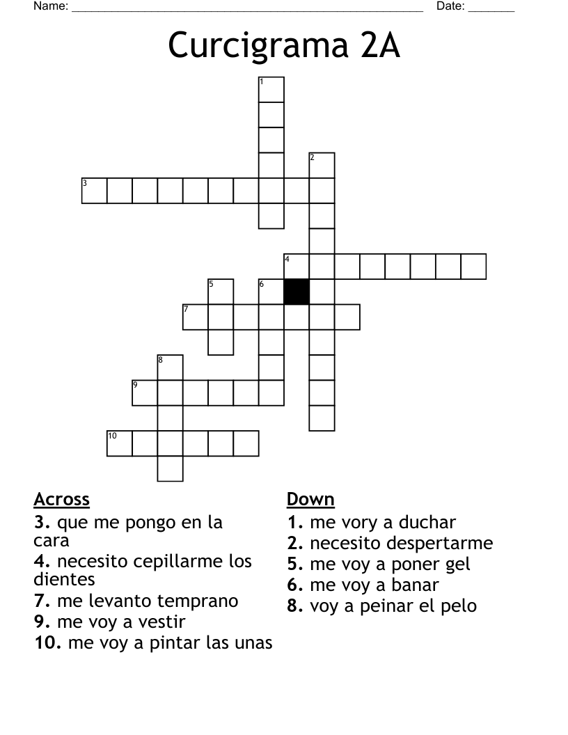Curcigrama 2A Crossword