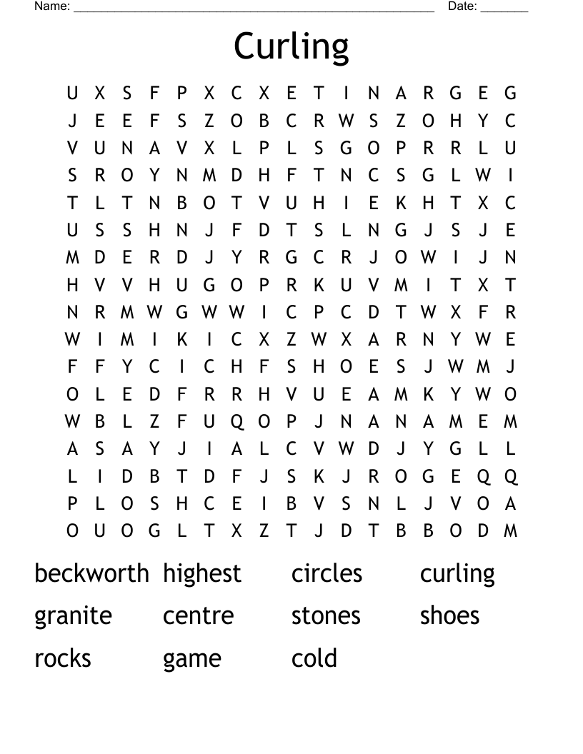 Curling Word Search