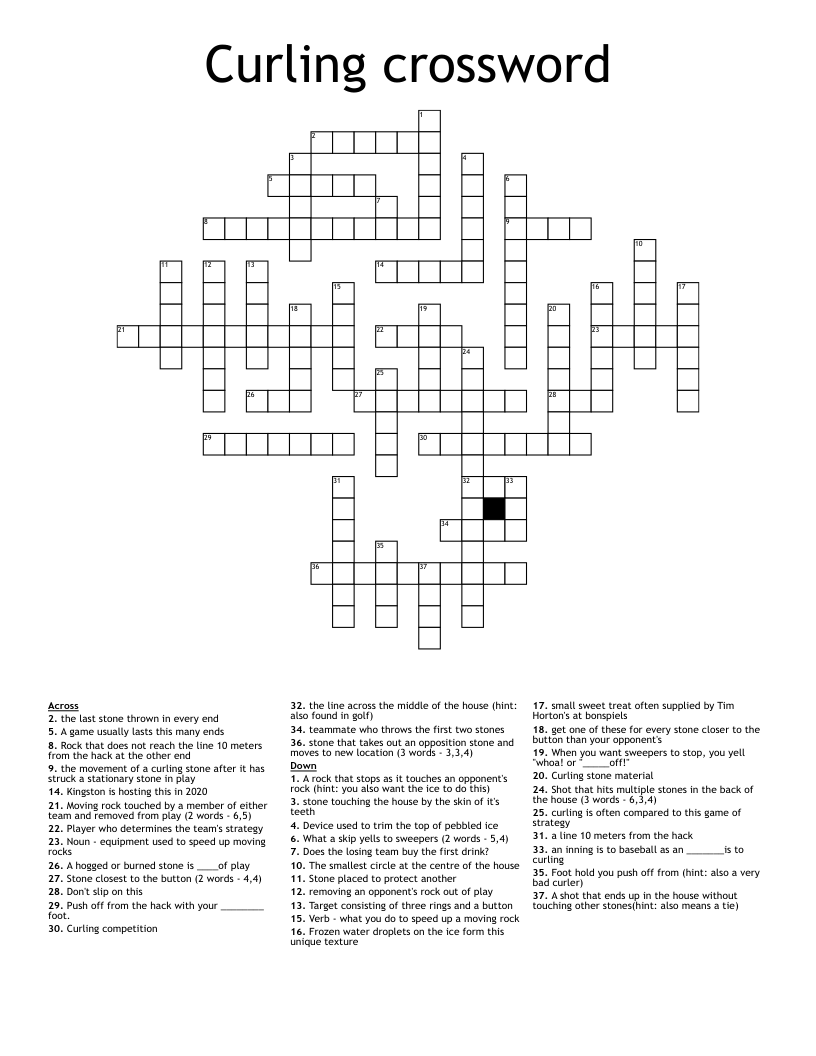 Curling crossword