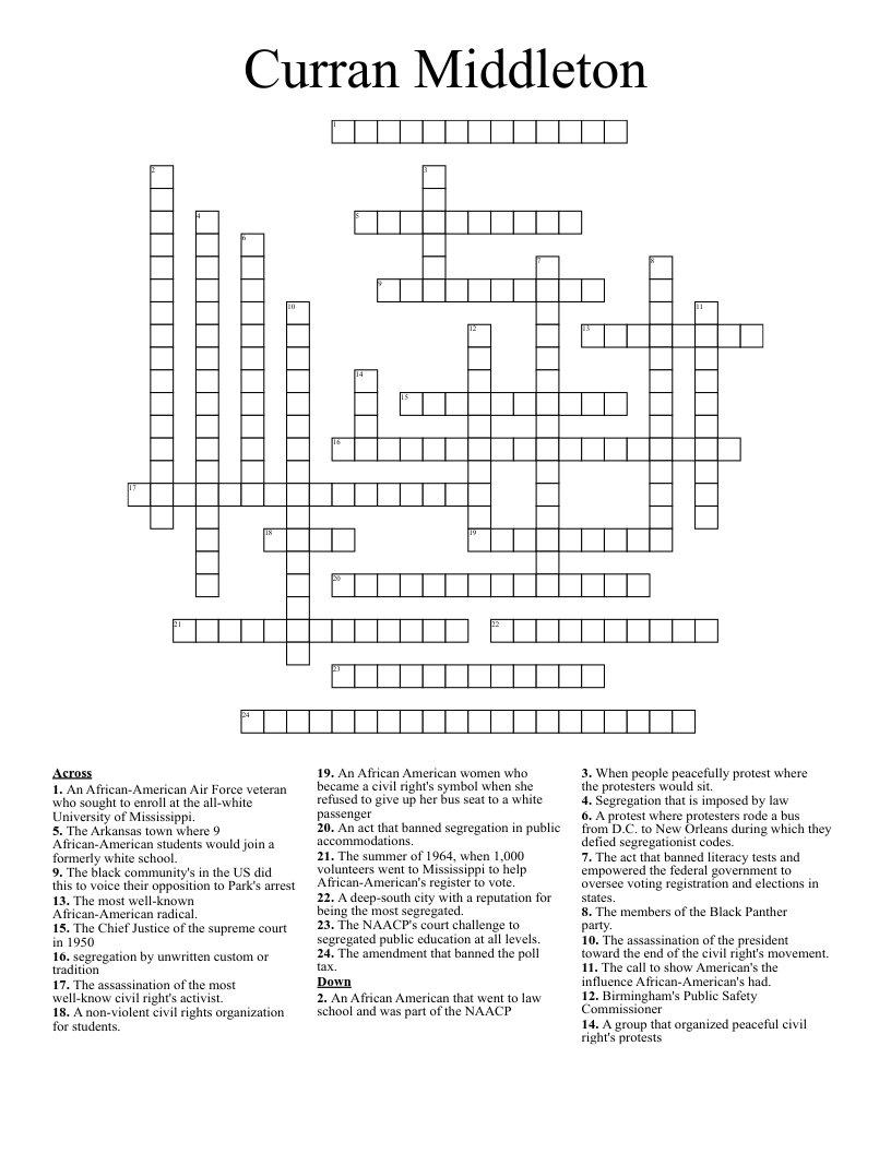 Curran Middleton Crossword
