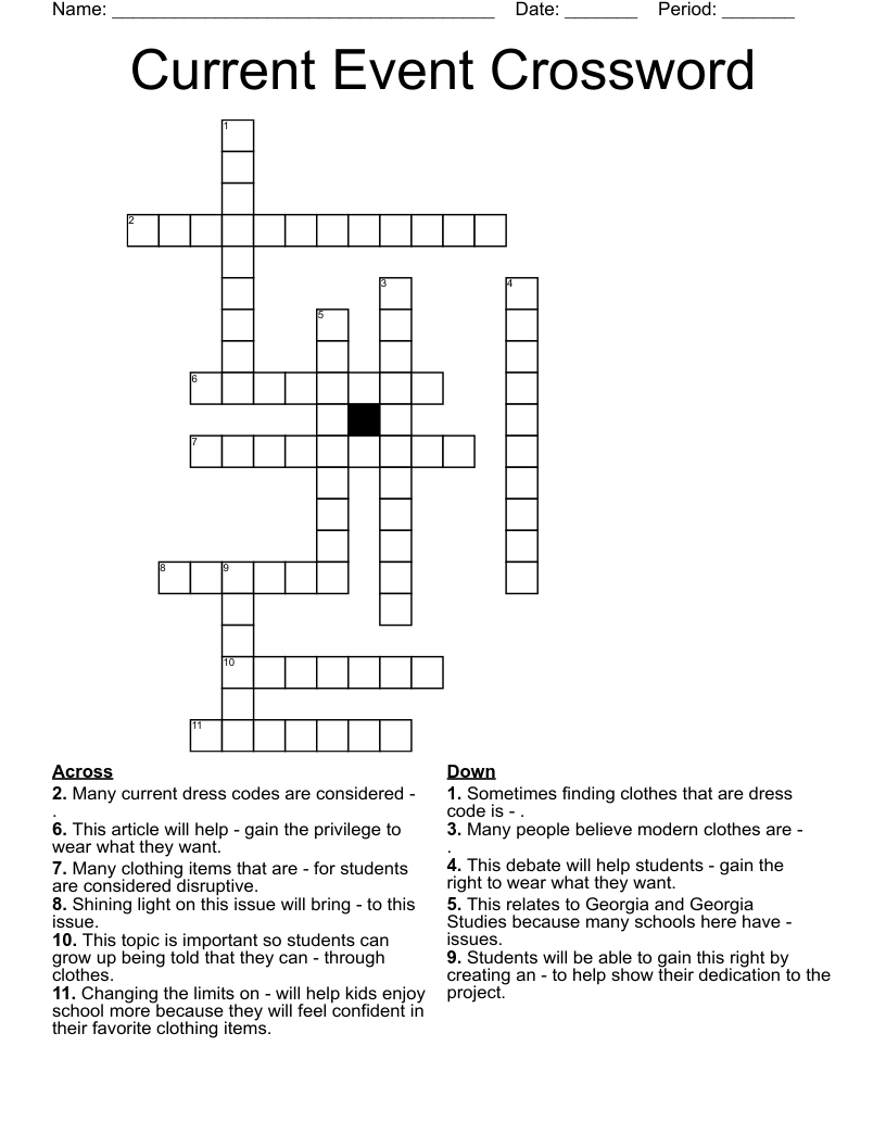 Current Event Crossword