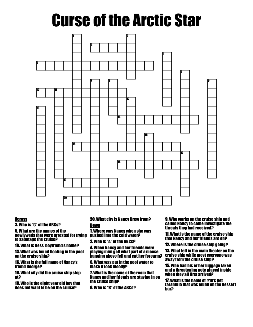 Curse of the Arctic Star Crossword