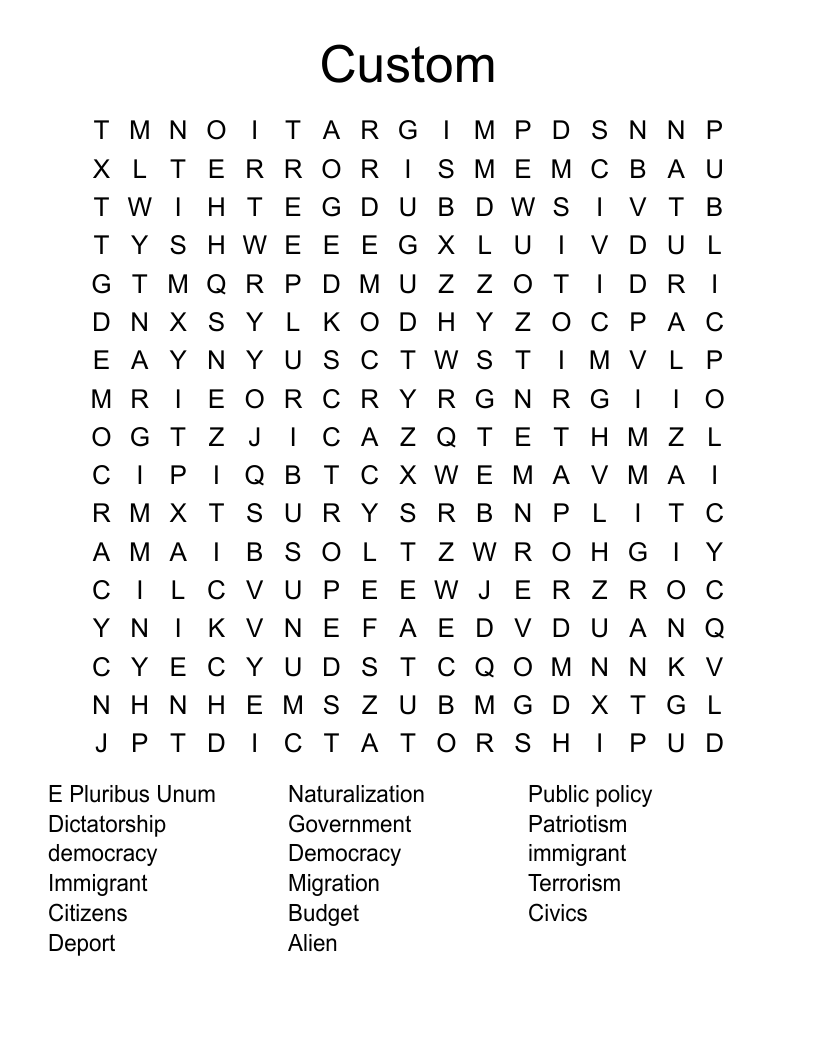 Custom Word Search