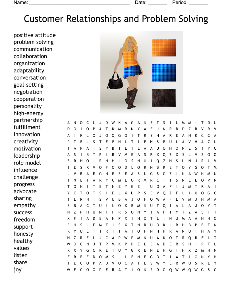 Customer Relationships and Problem Solving Word Search