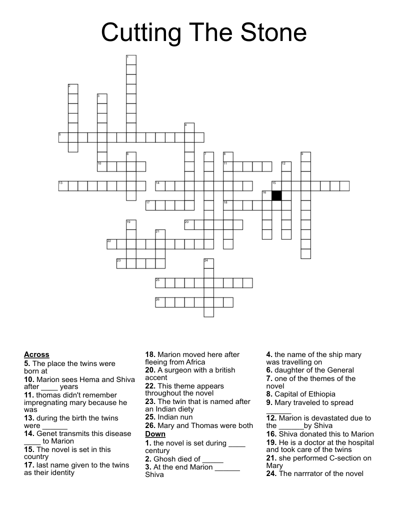 Cutting The Stone  Crossword