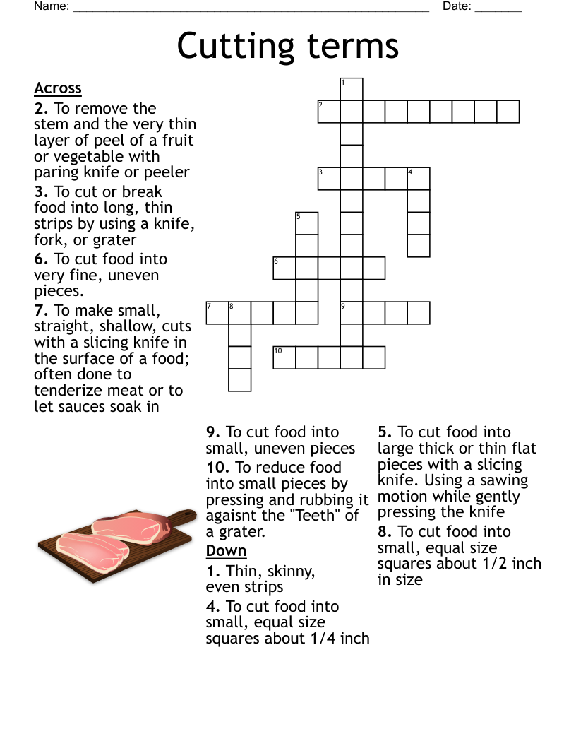 Cutting terms  Crossword
