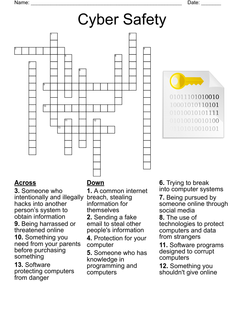 Cyber Safety Crossword