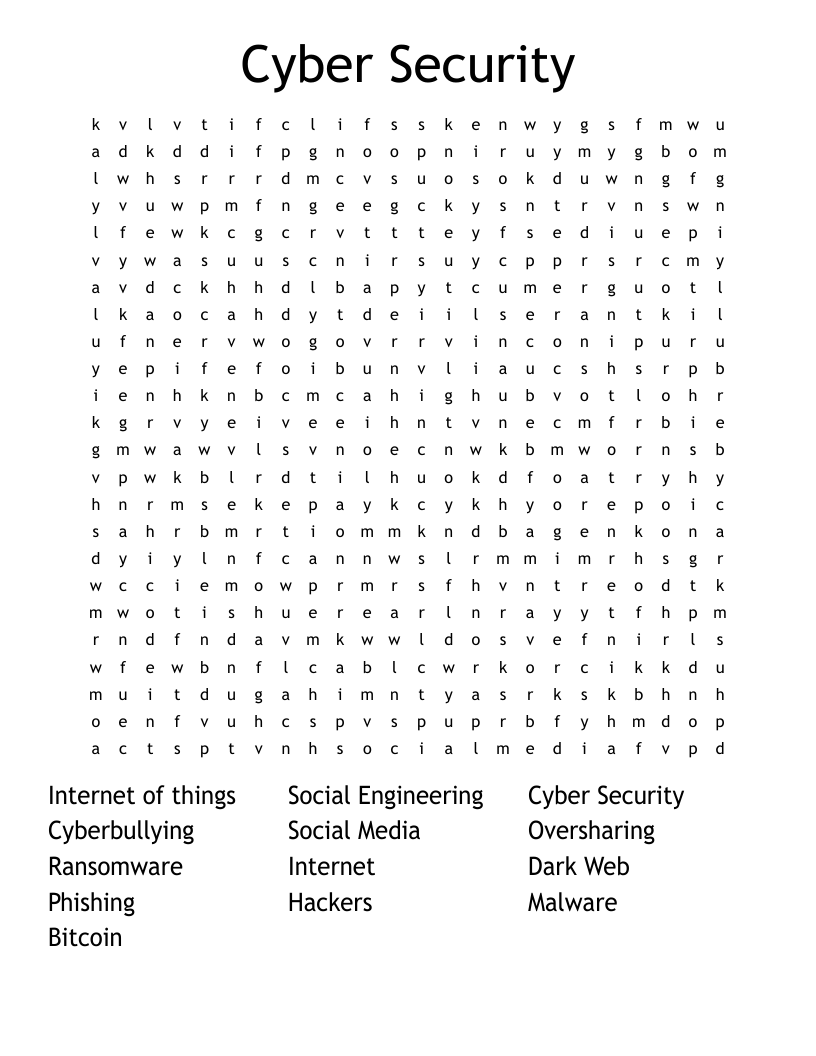 Cyber Security Word Search