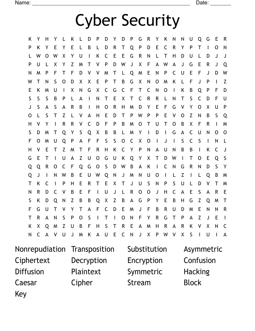 Cyber Security Word Search