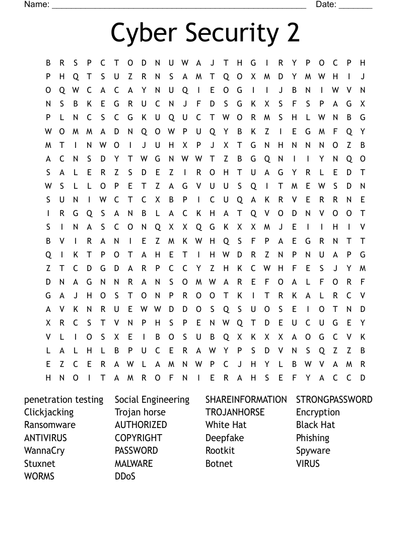 Cyber Security 2 Word Search