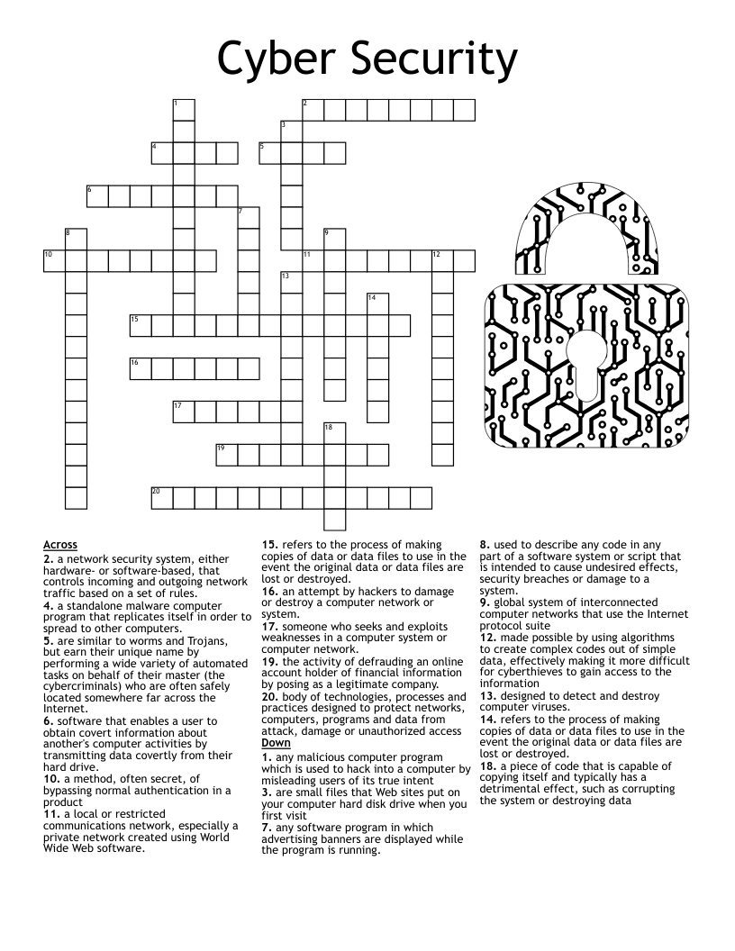 Cyber Security Crossword
