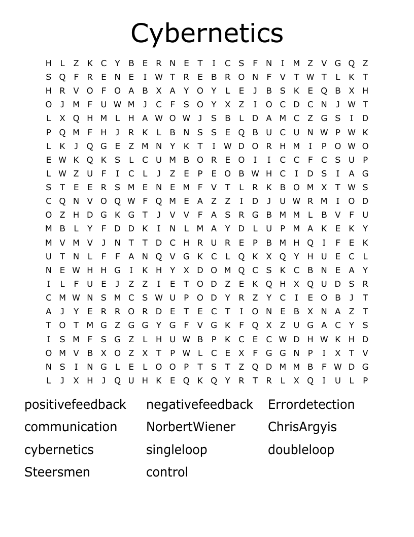 Cybernetics Word Search