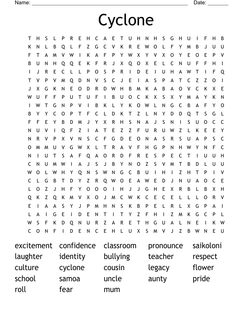 Cyclone Word Search