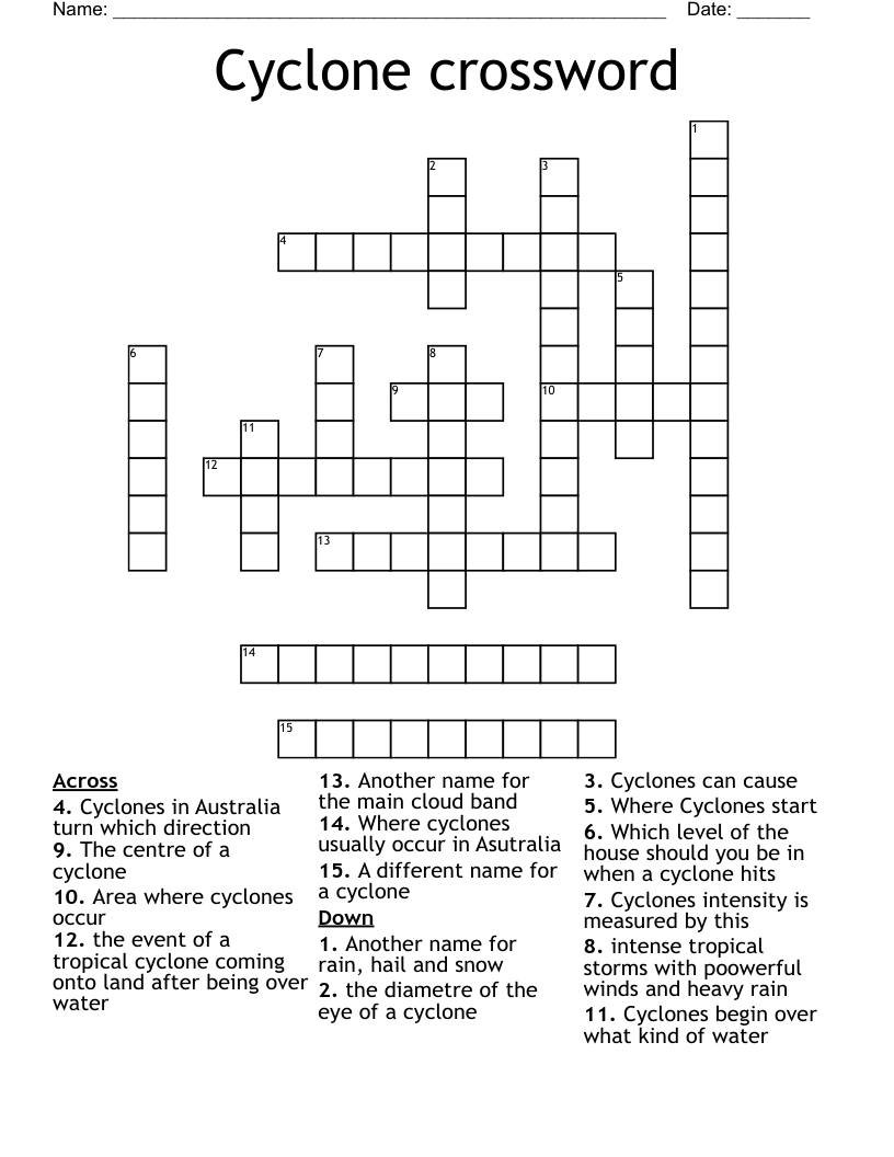 Cyclone crossword