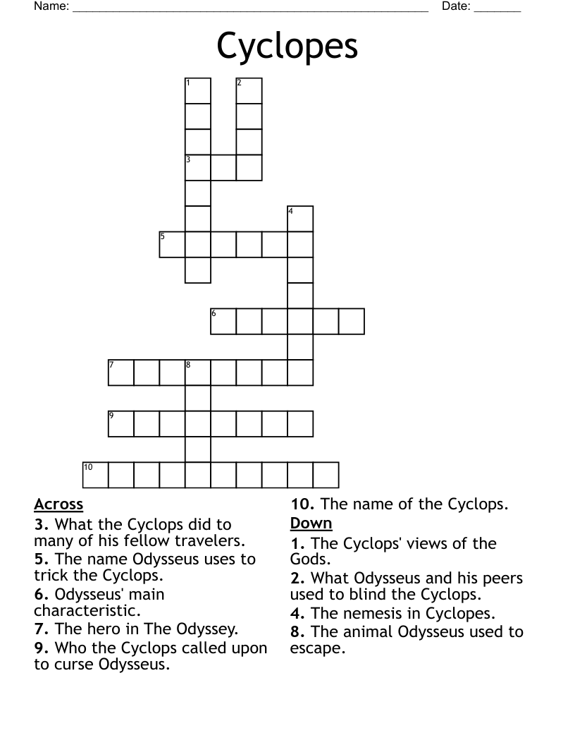 Cyclopes Crossword