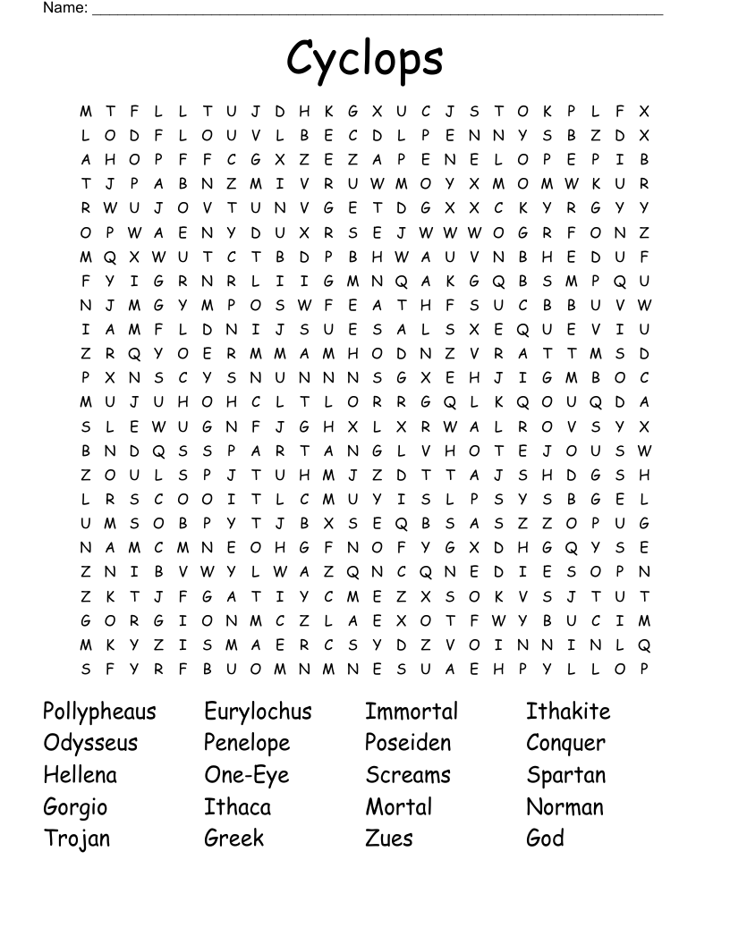 Cyclops Word Search